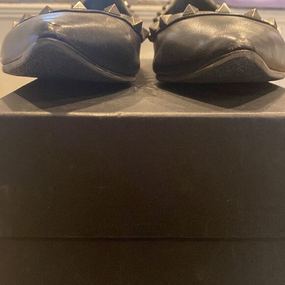 VALENTINO GARAVANI Rockstud Pointed Toe Noir Black Ballet Ballerina Flats - Picture 2 of 9